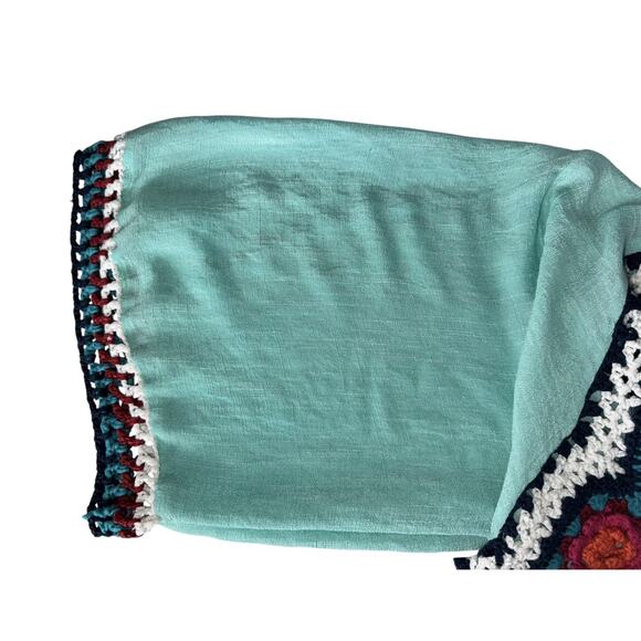 Boho Crochet Sheer Tunic Top Coverup Dress Festival Beachy Hippie Kaftan One Sz - Picture 7 of 10